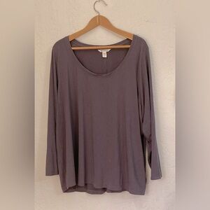 Athleta Plus Size Scoopneck Long Sleeve Top in Darker Lavender Size 3X
